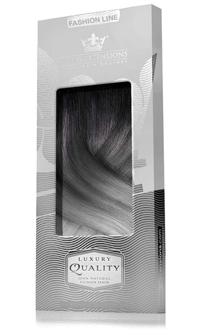 EXTENSIONS À CLIPS BALAYAGE OMBRÉ DE LUXE Noir & Blond argenté