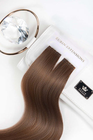 Extensions kératine Mèches de cheveux châtain-Foncé Ligne Premium