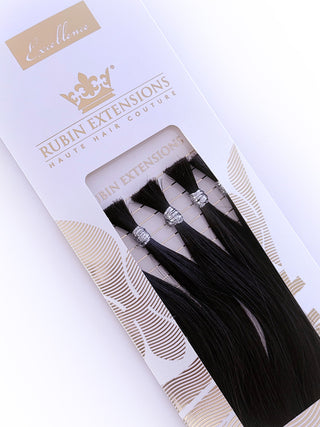 Extensions de cheveux ROHHAAR-Gamme Excellence-Vierge Noir-Brun-Couleur de cheveux naturelle, jamais teinte