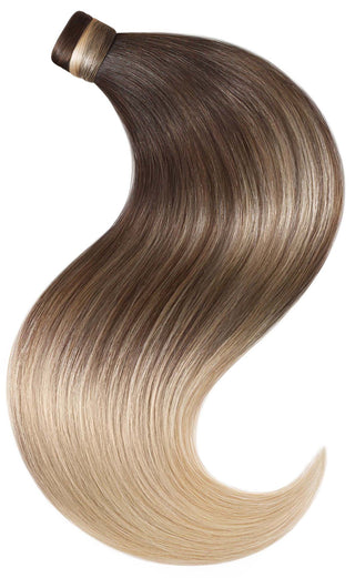 Rubin Extensions Queue de cheval 100% cheveux naturels 56cm-Brun Chocolat Foncé & Blond Miel