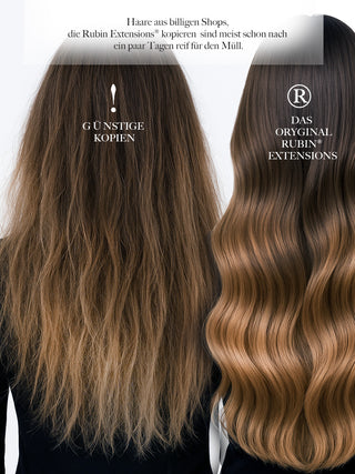 Rubin Extensions Queue de cheval-Extensions cheveux naturels-Sombre Brun Chocolat Foncé & Blond Platine
