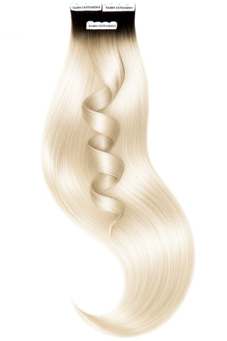Extensions adhésives CHEVEUX HUMAINS, Noir-Brun & Blond Platine