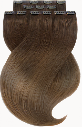 Extensions à clips Diamond Line Brun Doré Naturel