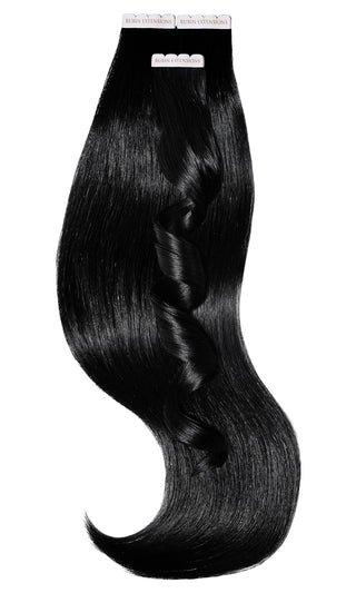 Schwarz Tape-in Extensions Luxus Haar
