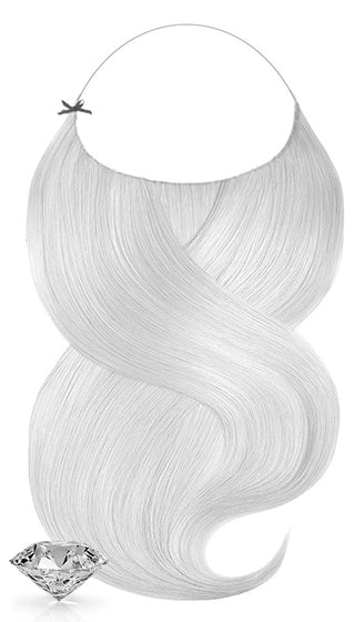 Extensions capillaires monobloc / halo blond argenté