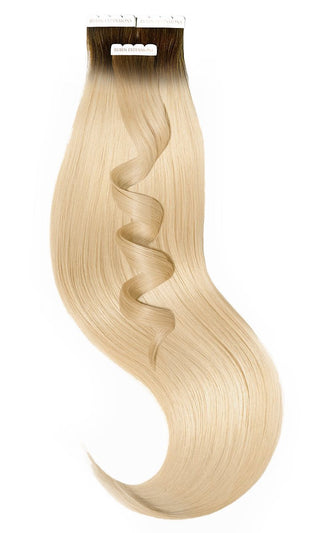 Extensions adhésives CHEVEUX HUMAINS, Cheveux courts, ChocolatFoncé & Blond Miel